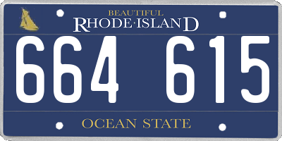 RI license plate 664615