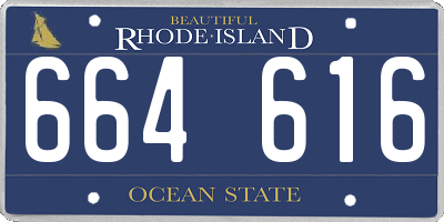 RI license plate 664616