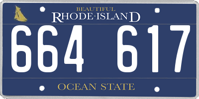 RI license plate 664617