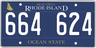 RI license plate 664624