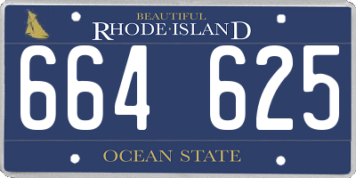 RI license plate 664625