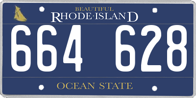 RI license plate 664628