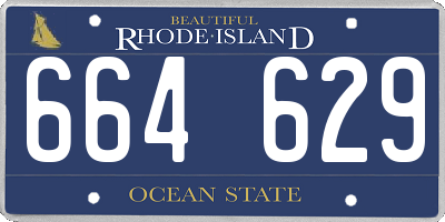 RI license plate 664629