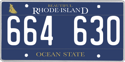 RI license plate 664630