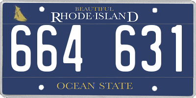 RI license plate 664631