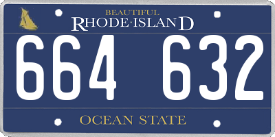 RI license plate 664632