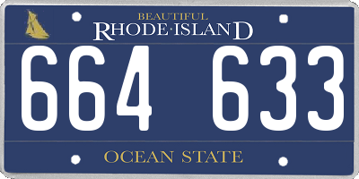 RI license plate 664633