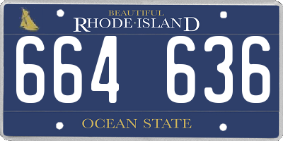 RI license plate 664636