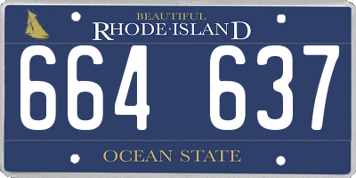 RI license plate 664637