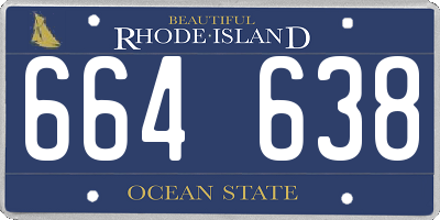 RI license plate 664638