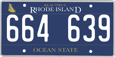 RI license plate 664639