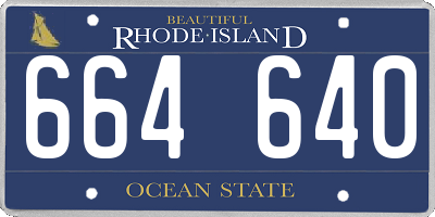 RI license plate 664640