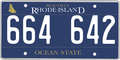 RI license plate 664642