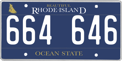 RI license plate 664646