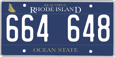 RI license plate 664648