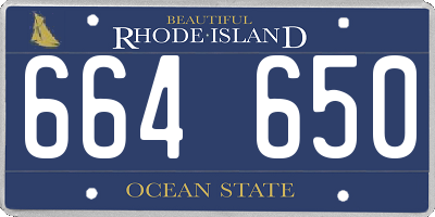 RI license plate 664650