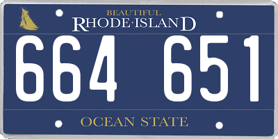 RI license plate 664651