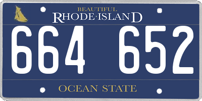 RI license plate 664652