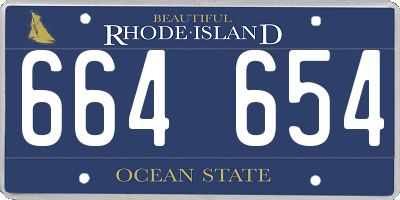 RI license plate 664654