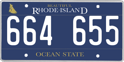 RI license plate 664655