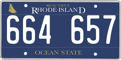 RI license plate 664657