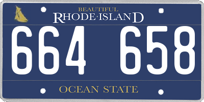 RI license plate 664658