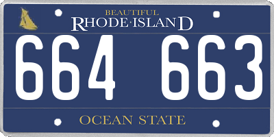 RI license plate 664663