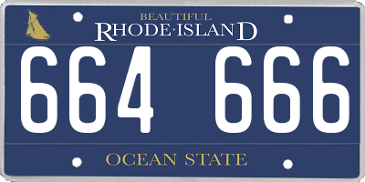 RI license plate 664666