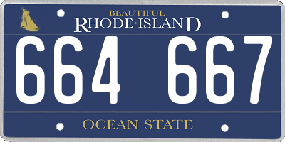 RI license plate 664667