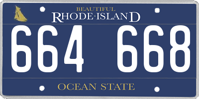 RI license plate 664668