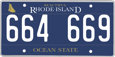 RI license plate 664669