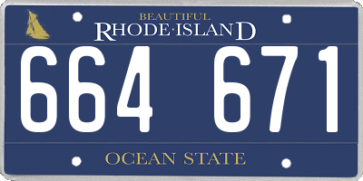RI license plate 664671