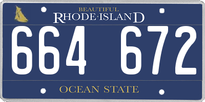 RI license plate 664672
