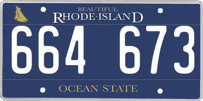 RI license plate 664673