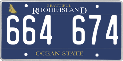 RI license plate 664674