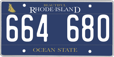 RI license plate 664680