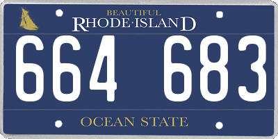 RI license plate 664683