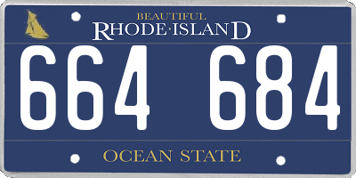 RI license plate 664684