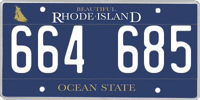 RI license plate 664685