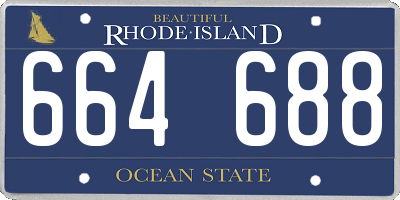 RI license plate 664688