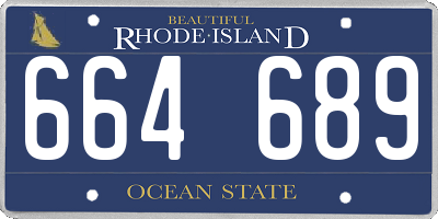 RI license plate 664689