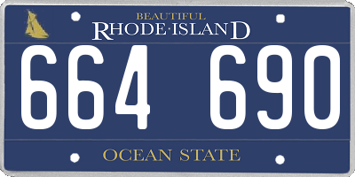 RI license plate 664690