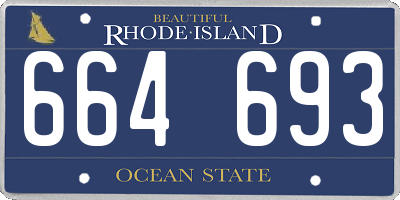 RI license plate 664693