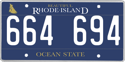 RI license plate 664694