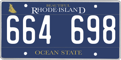 RI license plate 664698