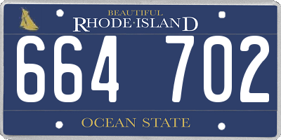 RI license plate 664702