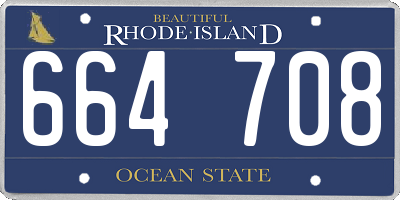 RI license plate 664708