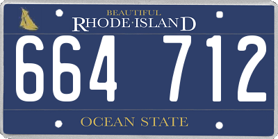 RI license plate 664712