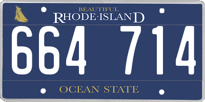RI license plate 664714
