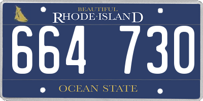 RI license plate 664730